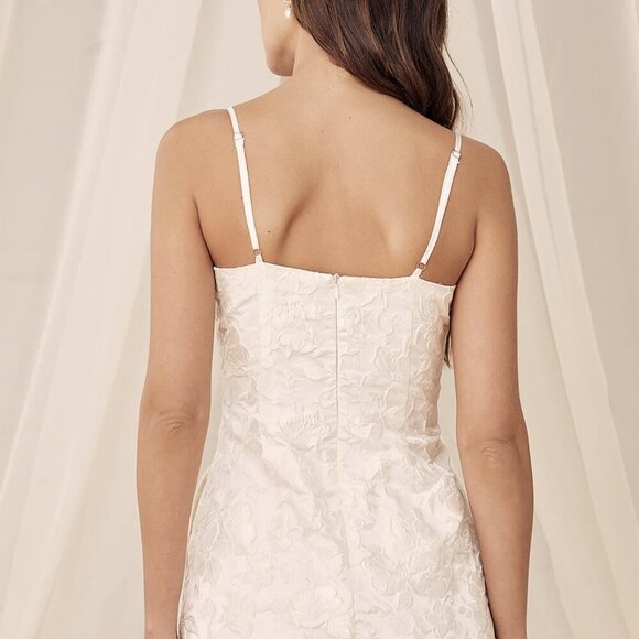 NWT Lulus Never-Ending Love White Floral Jacquard Sleeveless Mini Dress - Picture 4 of 8